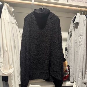 Pink Lily Textured Black Sweater